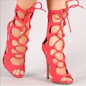 Pink gladiator heels